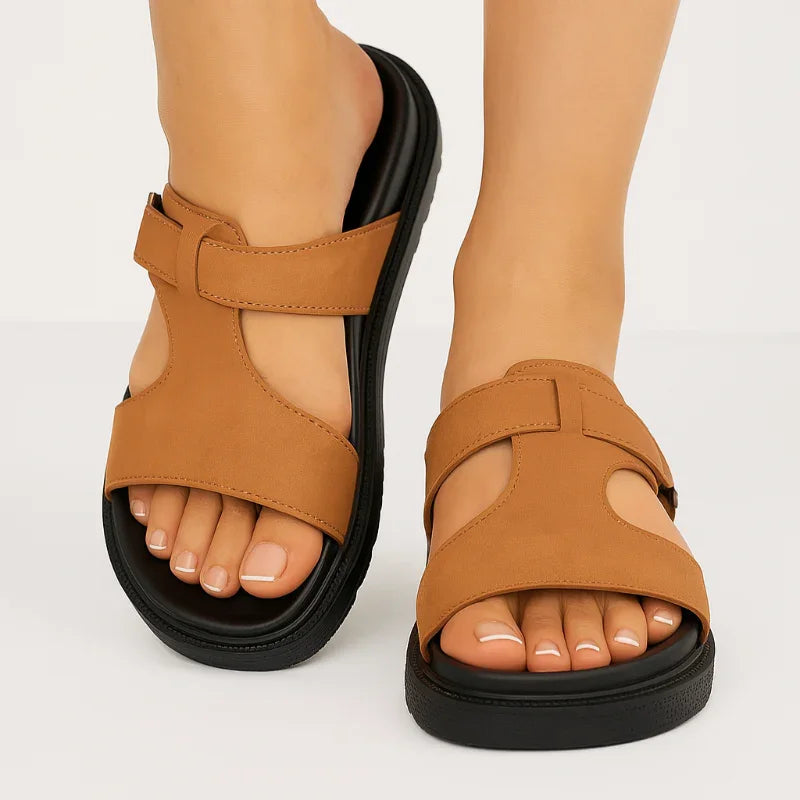 Comfortable Slide Sandals with Velcro Strap