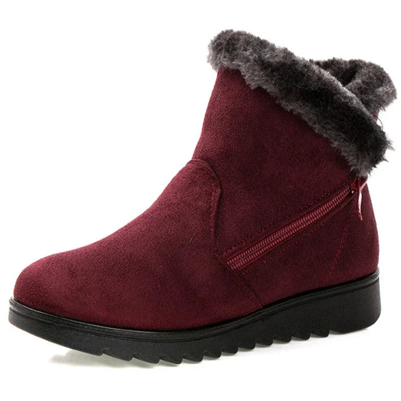 Cozy Comfort Woollen Boots with Side Zipper