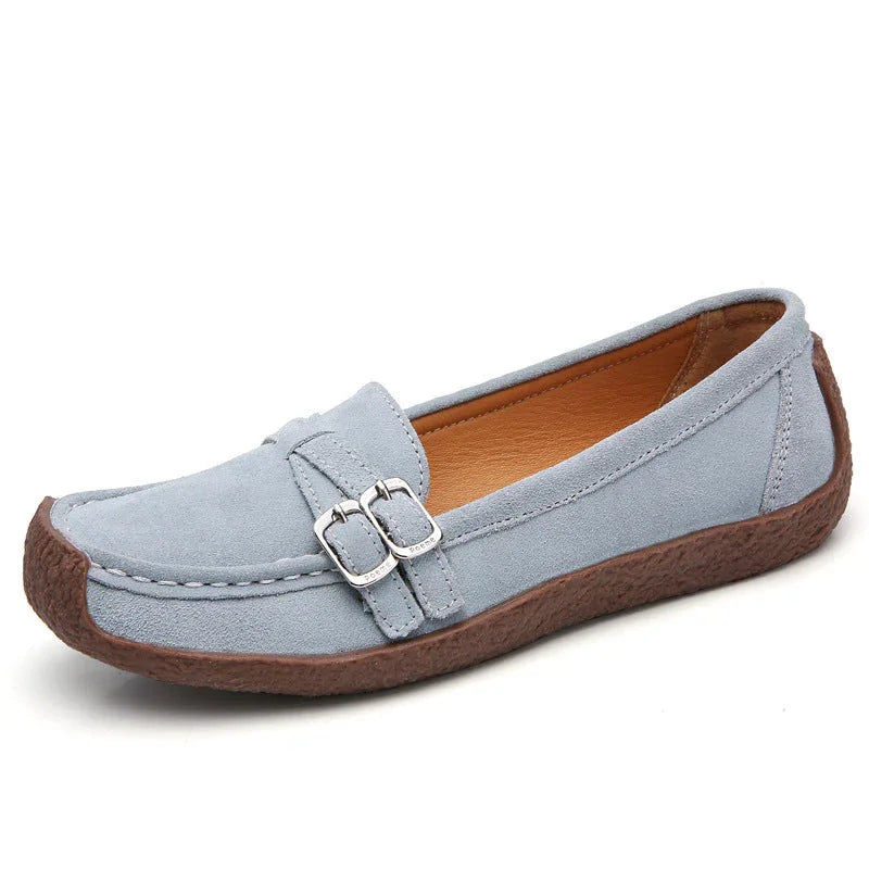 Women's Wide Fit Slip-On Leather Shoes