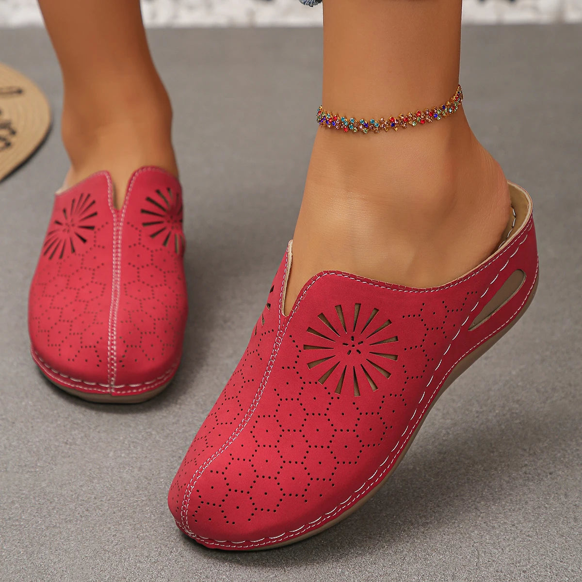 Womens Slippers Wedge Heel Thick Sole 6