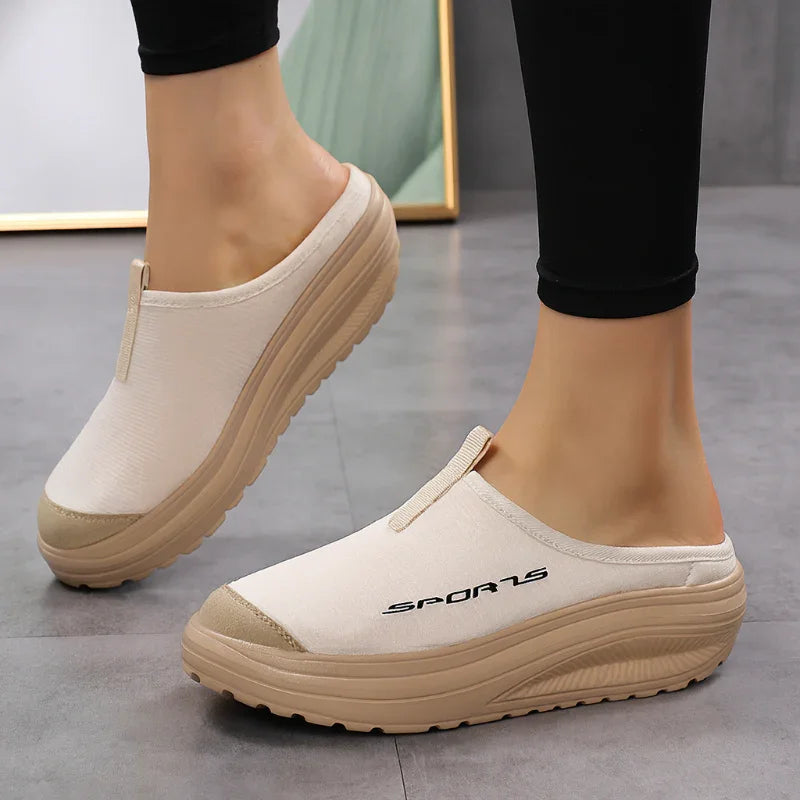 Women's Platform Half Sneakers with Built-In Elevation