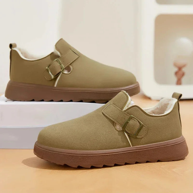 Suede-Style Shearling Booties for Women