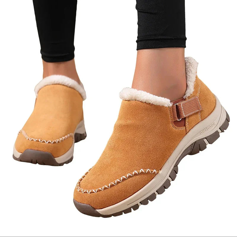 Unisex Plush Lined Slip-On Sneakers Winter