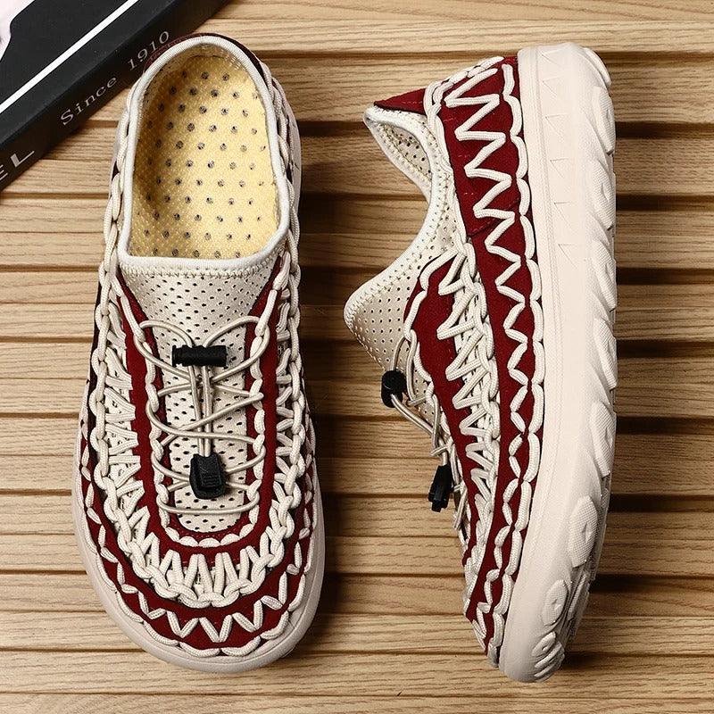 Women's Wide Toe Box Hand-Woven Slip-On Shoes