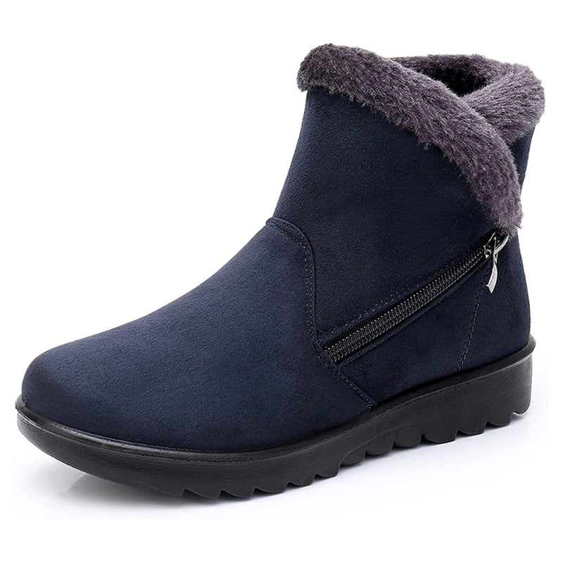 Cozy Comfort Woollen Boots with Side Zipper