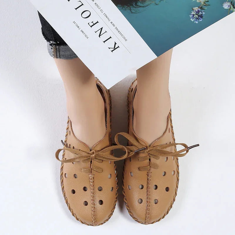 Wide Toe Box Leather Flats for All-Day Comfort