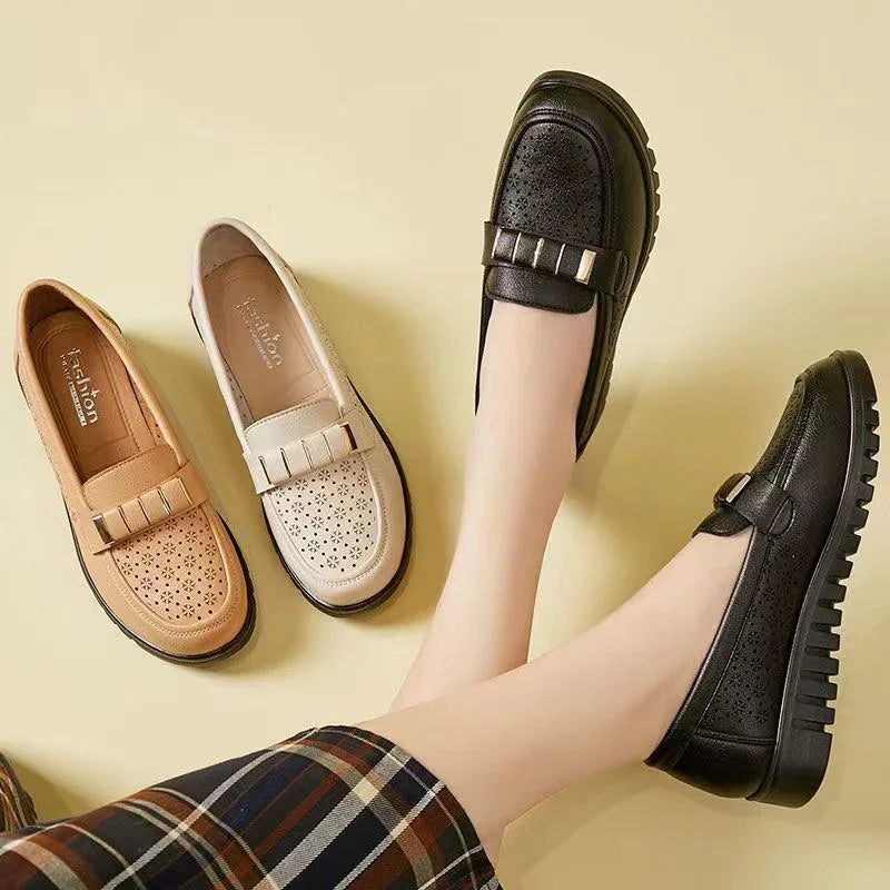 All-Day Comfort Perforated Slip-On Loafers for Women