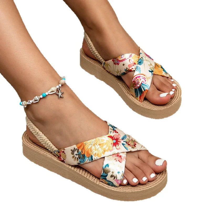 Floral Print Comfortable Summer Sandals
