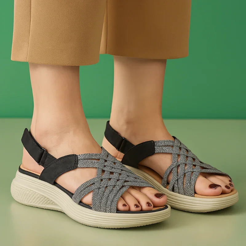 Orthopedic Strappy Wedge Sandals