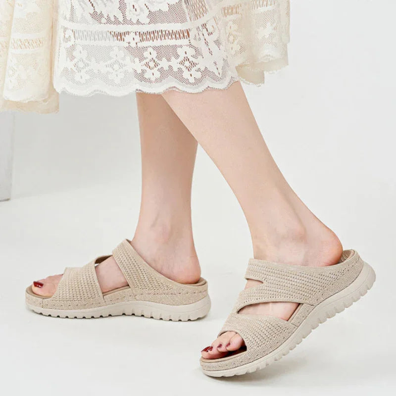 Soft Knit Slip-On Sandals with Bunion Protection & Ergonomic Arch Support