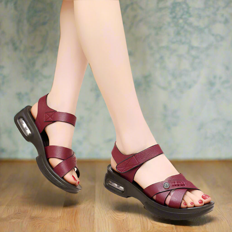 Air-Cushioned Leather Sandals for Maximum Comfort