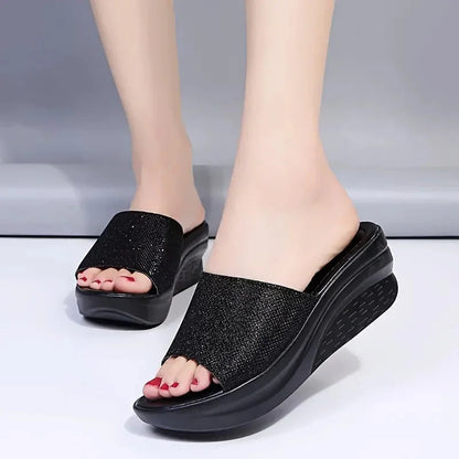 Thick Sole Wedge Heel Flip-Flops