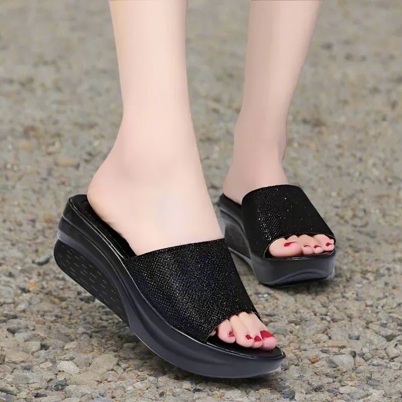 Thick Sole Wedge Heel Flip-Flops