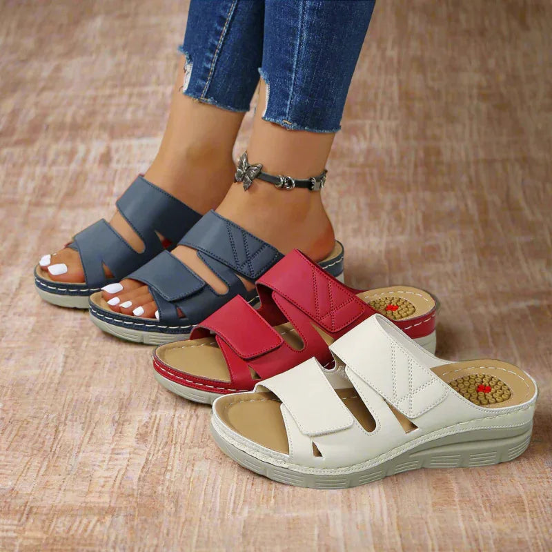 Comfortable Flip Flop Sandals with Adjustable Velcro Straps