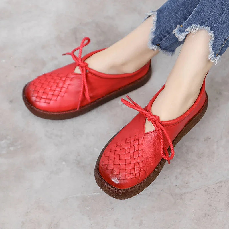 Genuine Leather Ethnic Flat Shoes for Women