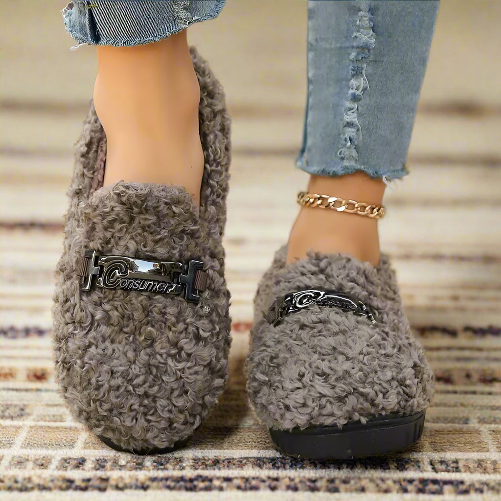 Warm Orthopedic Fur Loafers for Women