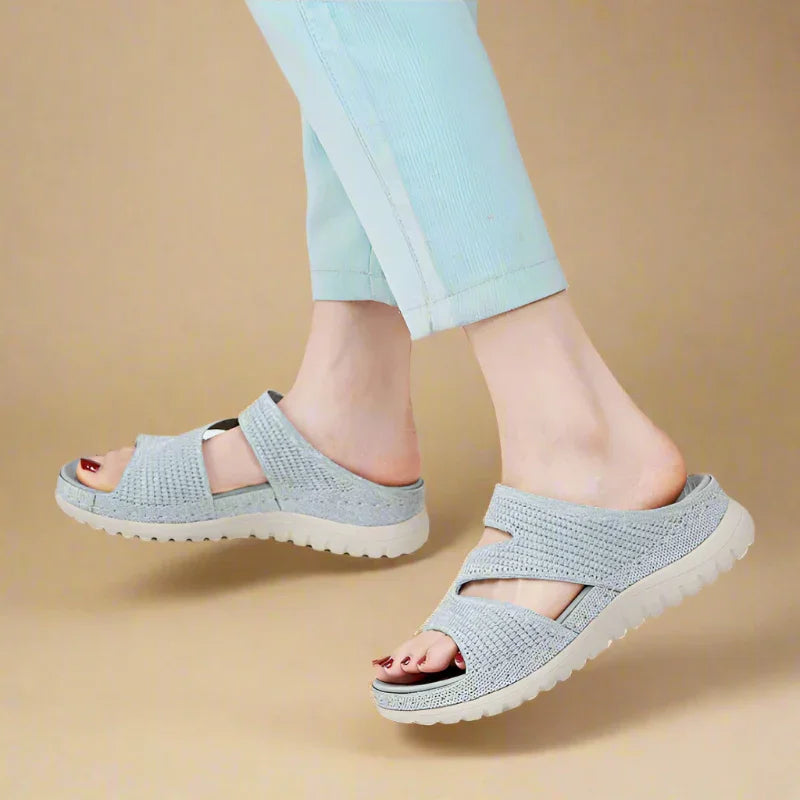 Soft Knit Slip-On Sandals with Bunion Protection & Ergonomic Arch Support