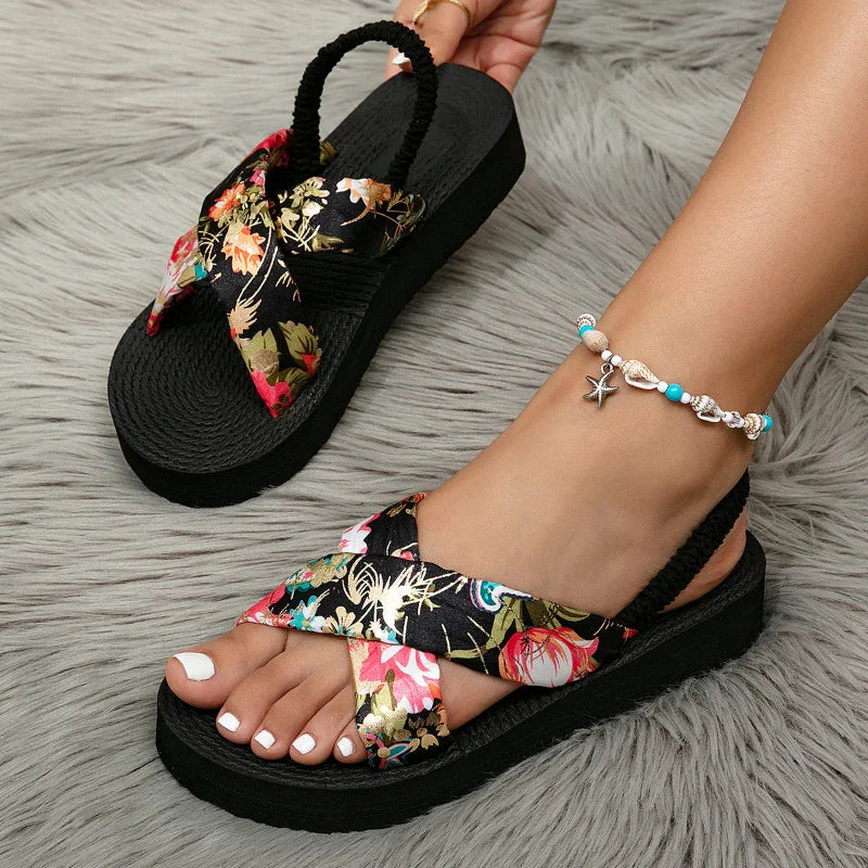 Floral Print Comfortable Summer Sandals