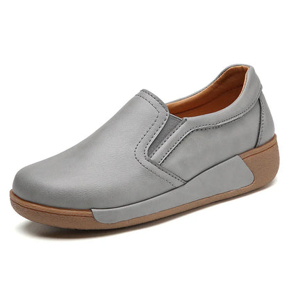 Women's Wide Toe Box Platform Loafers Leather