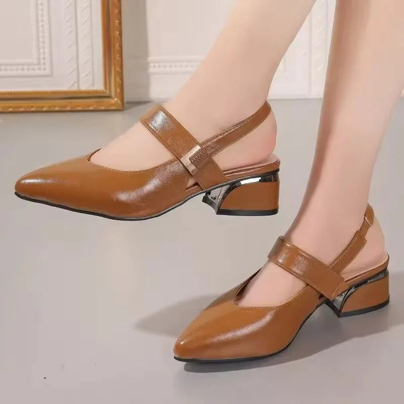 Low Heel Pointed Toe Sandals Low Heel Pointed Toe Sandals
