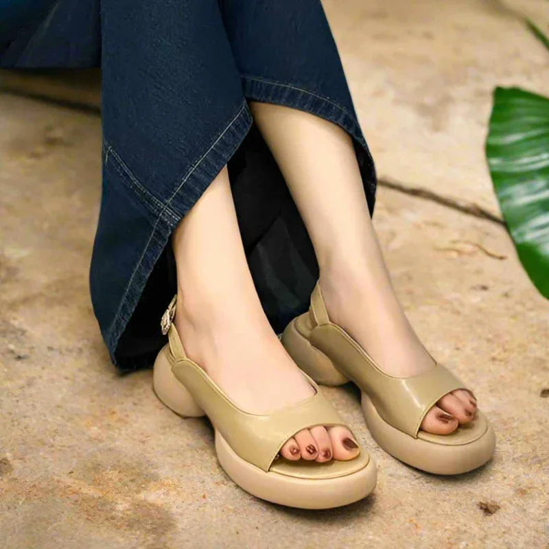 Wide Toe Box Chunky Heel Sandals for Women