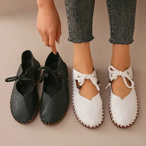 Lace-Up Dressy Flats Shoes with Flexible Sole
