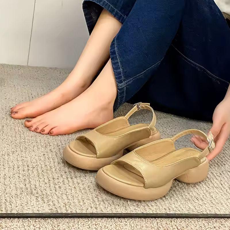 Wide Toe Box Chunky Heel Sandals for Women