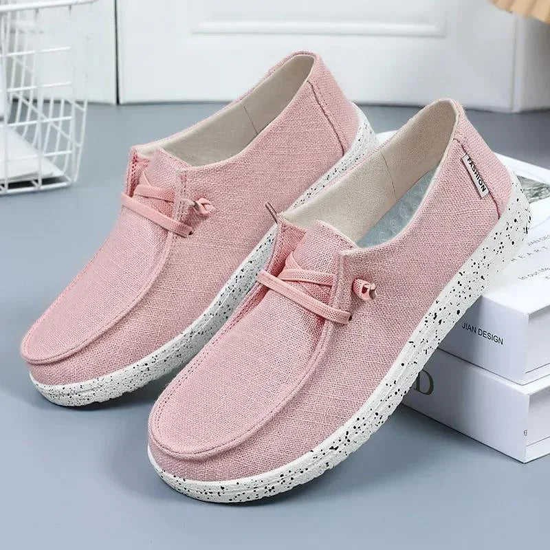 Women's Wide Fit Canvas Lace-Up Sneakers