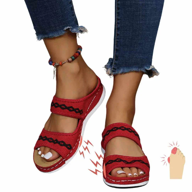 Women's Embroidered Wedge Sandals with Arch Support