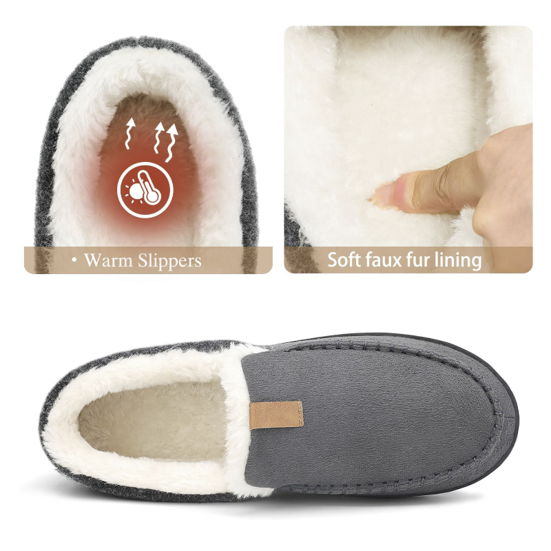 Orthopedic Slip-On Fleece-Lined Moccasins