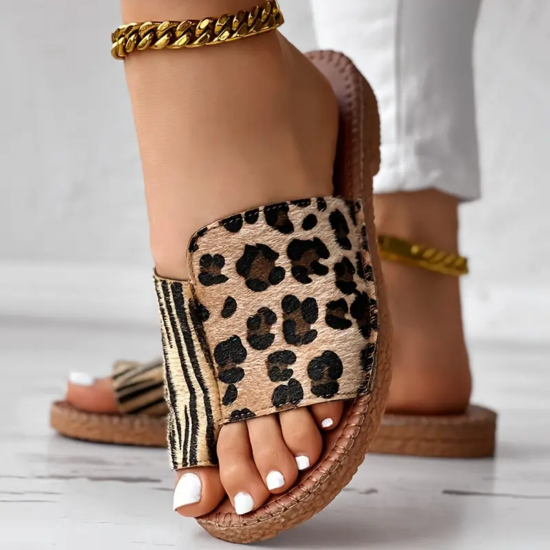 Trendy Stride Animal Print Slide Sandals