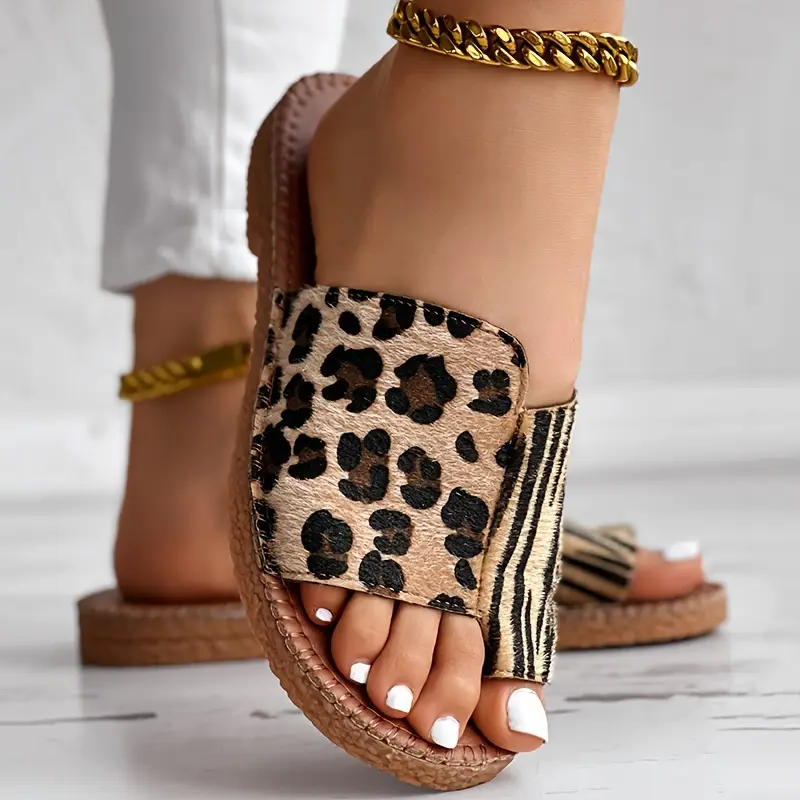 Trendy Stride Animal Print Slide Sandals