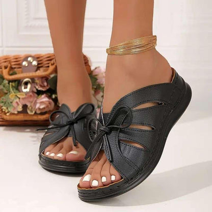 Bunion-Friendly Bow Crossbands Orthopedic Sandals