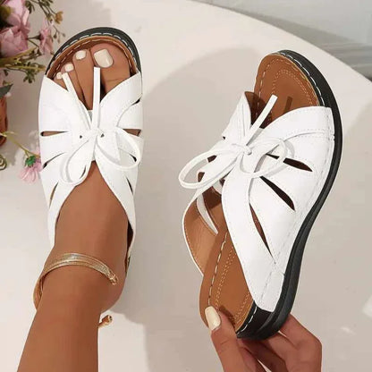 Bunion-Friendly Bow Crossbands Orthopedic Sandals