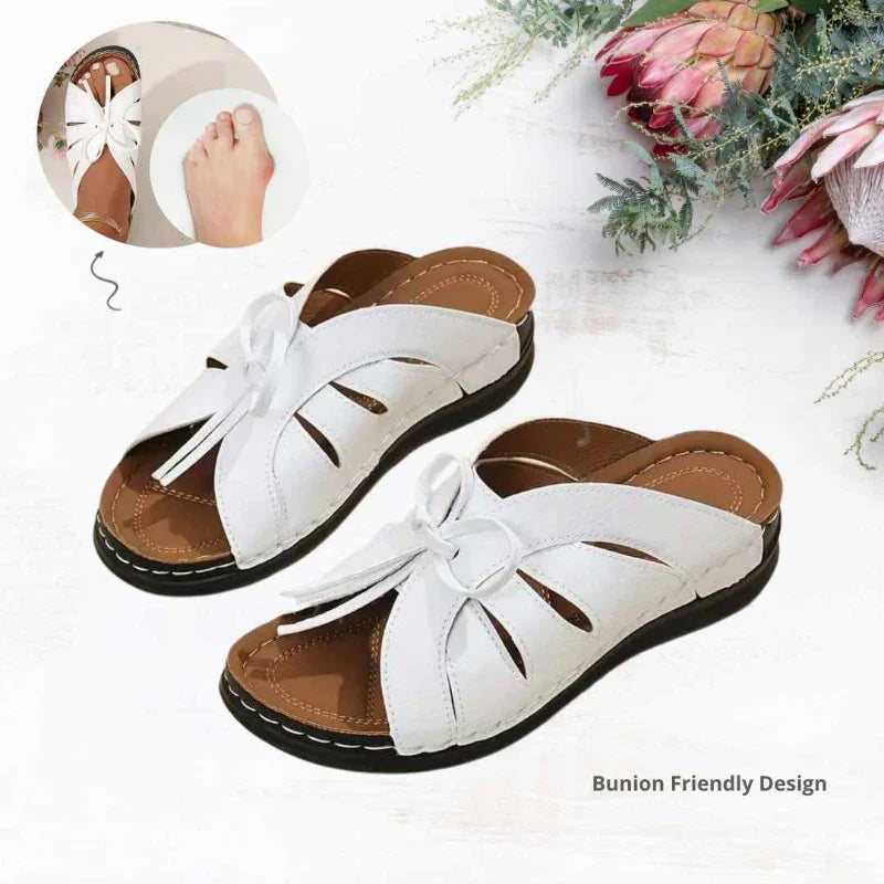 Bunion-Friendly Bow Crossbands Orthopedic Sandals
