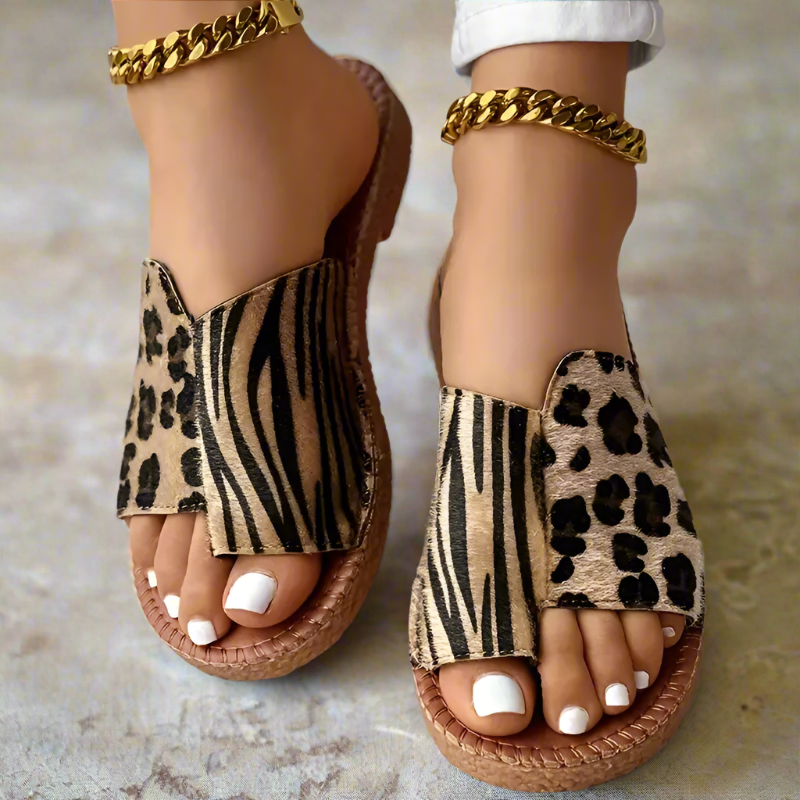 Trendy Stride Animal Print Slide Sandals