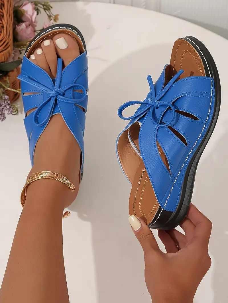 Bunion-Friendly Bow Crossbands Orthopedic Sandals