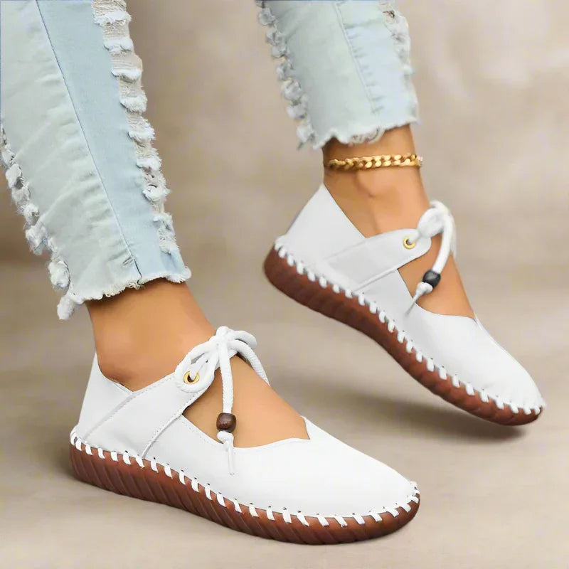 Lace-Up Dressy Flats Shoes with Flexible Sole