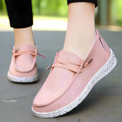 Women's Wide Fit Canvas Lace-Up Sneakers