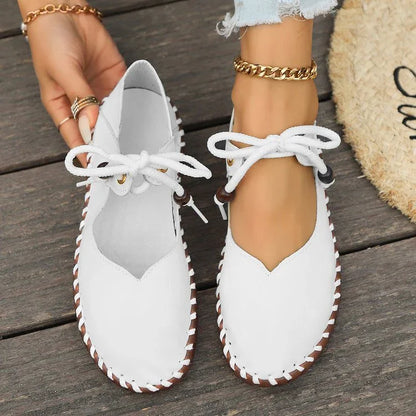 Lace-Up Dressy Flats Shoes with Flexible Sole