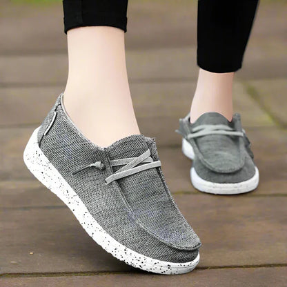 Women's Wide Fit Canvas Lace-Up Sneakers