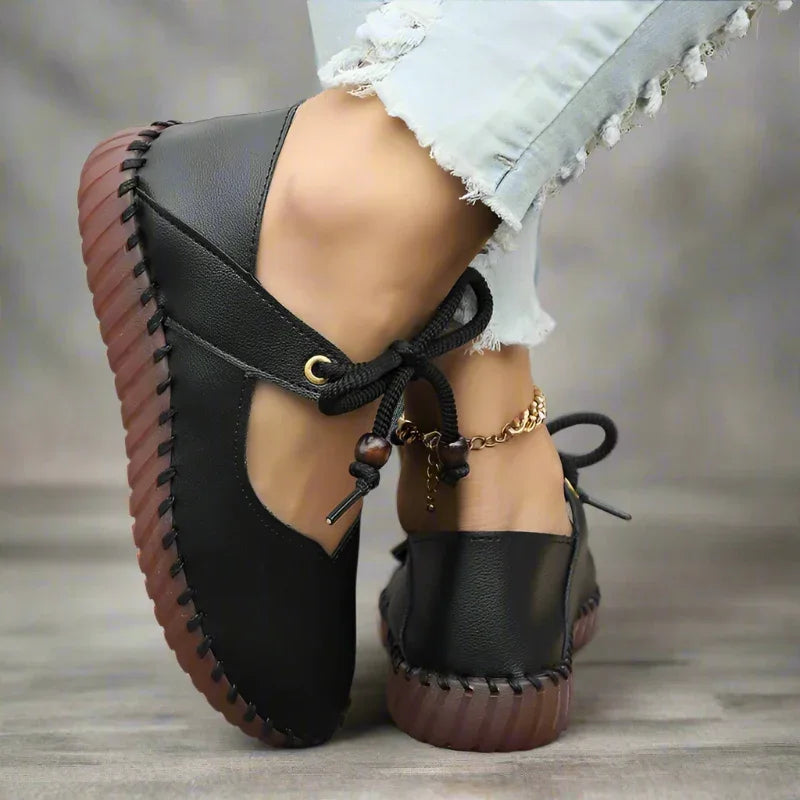 Lace-Up Dressy Flats Shoes with Flexible Sole