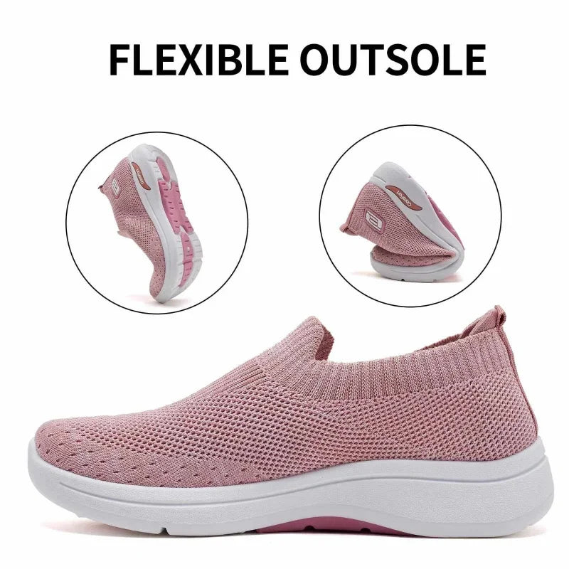 Women's Slip On Mesh Sneakers with Shock Absorbing Sole