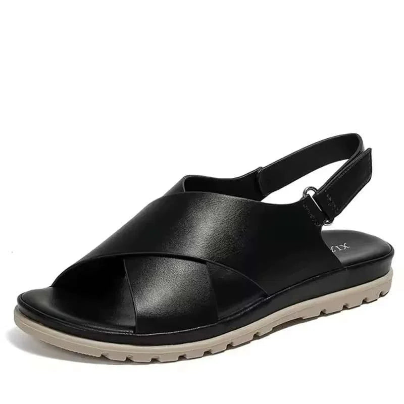 Cross Strap Flat Sandals for Women with Back Strap