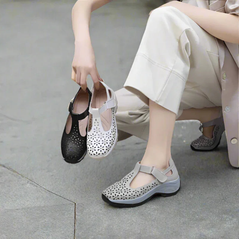 Women’s Perforated Closed Toe Comfort Sandals
