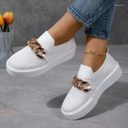 Women's Supportive Chain Detail Mesh Loafers