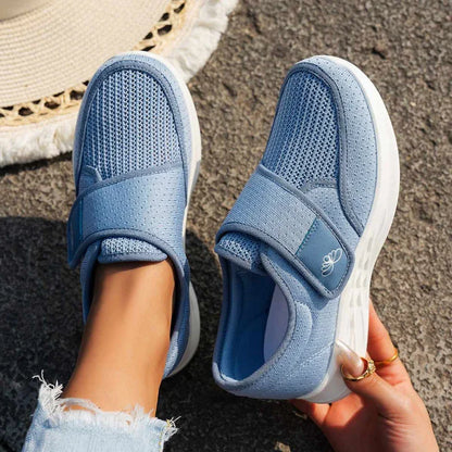 Women's Wide Fit Velcro Strap Comfort Sneakers