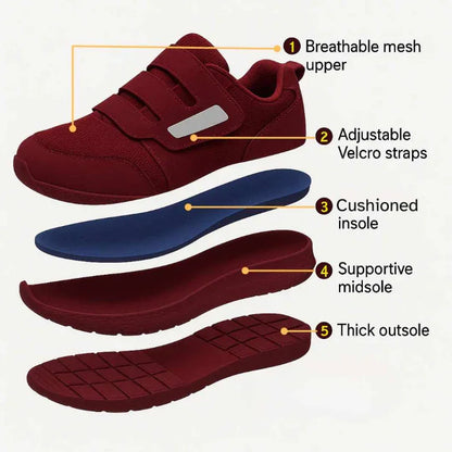 Fashionable Diabetic Sneakers – Wide Fit, Cushioned Comfort & Anti-Slip Safety