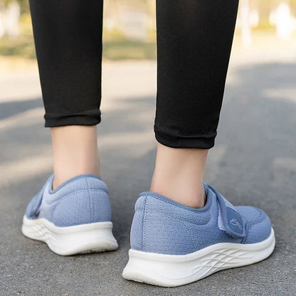 Women's Wide Fit Velcro Strap Comfort Sneakers