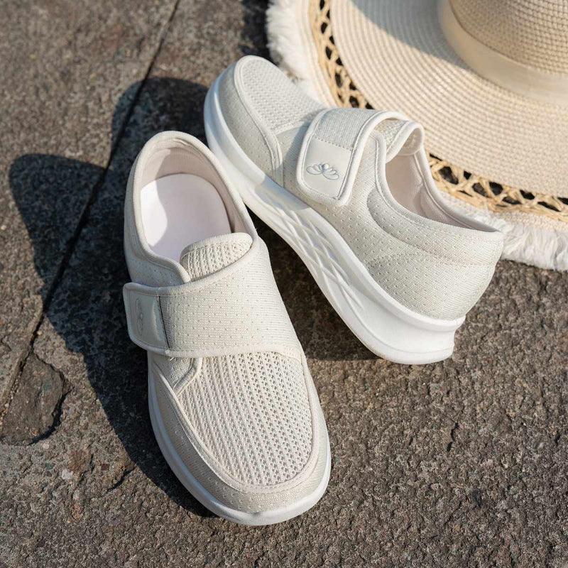Women's Wide Fit Velcro Strap Comfort Sneakers